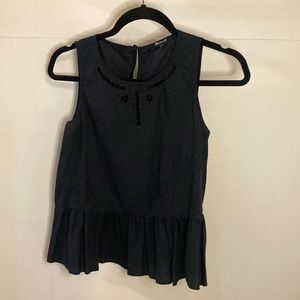 Madewell Peplum Top with Flower Embroidery